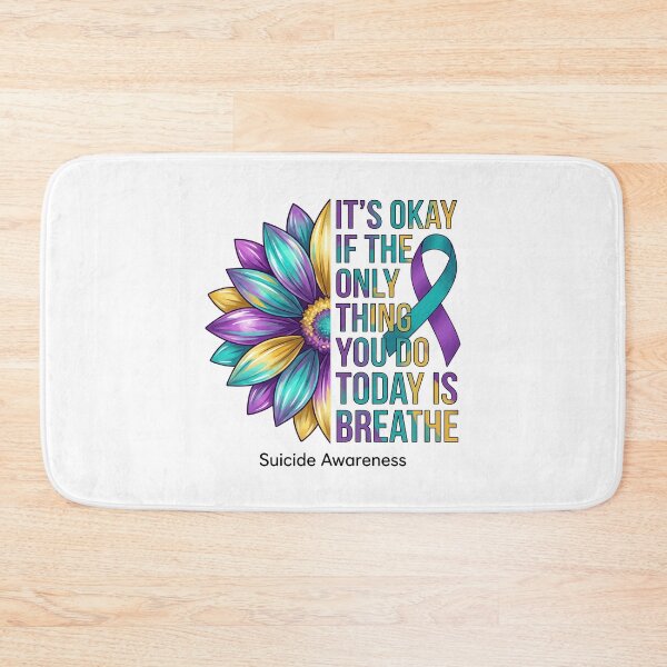 Item preview, Its Okay To Breathe Suicide Awareness Teal And Purple Ribbon Sunflower designed and sold by MizoX7.