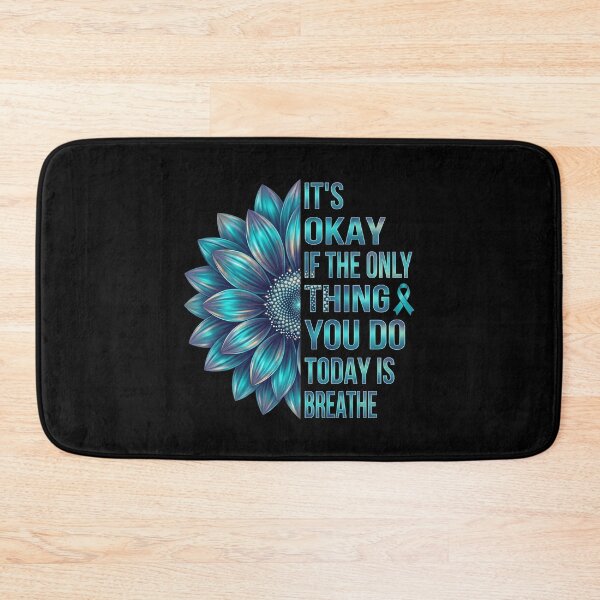 Item preview, Its Okay To Breathe Anxiety PTSD Awareness Teal Ribbon Sunflower designed and sold by MizoX7.