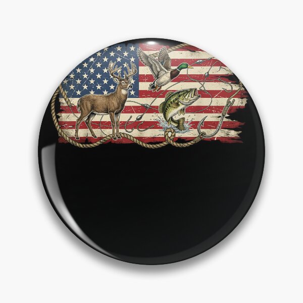 Item preview, American Flag Deer Duck Fishing Outdoor Sportsman designed and sold by marry treasures.