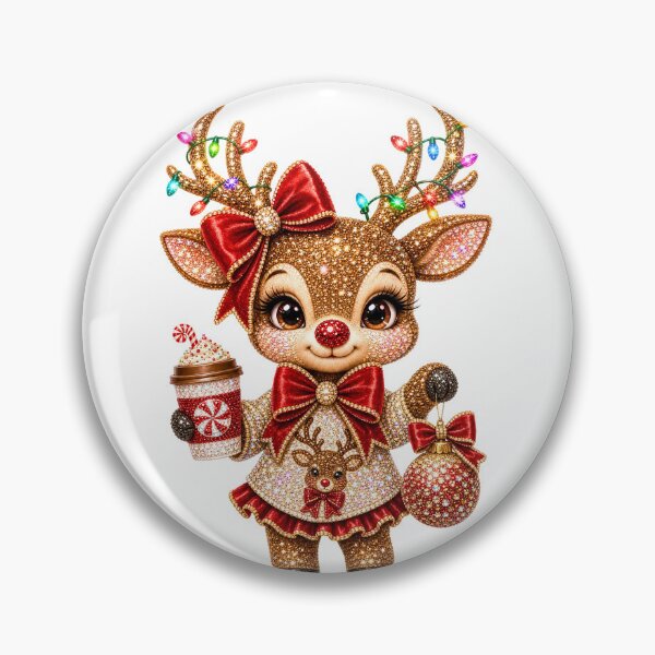 Item preview, Rhinestone Reindeer Christmas Lights Hot Cocoa Glam Winter designed and sold by DYAFLK.