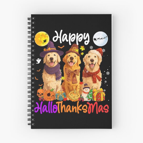 Item preview, Happy HalloThanksMas Golden Retriever Holiday Celebration designed and sold by VioletNance.