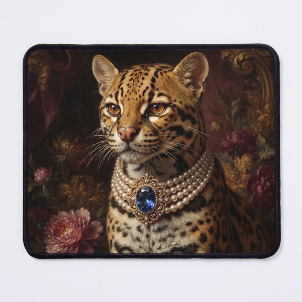 Item preview, Regal Ocelot Portrait with Sapphire Brooch designed and sold by Real Beast Art.