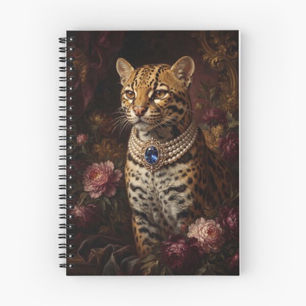 Item preview, Regal Ocelot Portrait with Sapphire Brooch designed and sold by Real Beast Art.