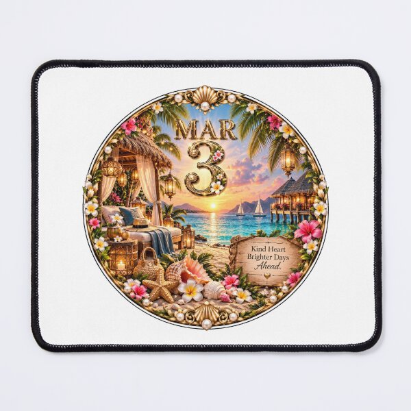 Item preview, March 3 Tropical Island Birthday Design designed and sold by LunaMoments.