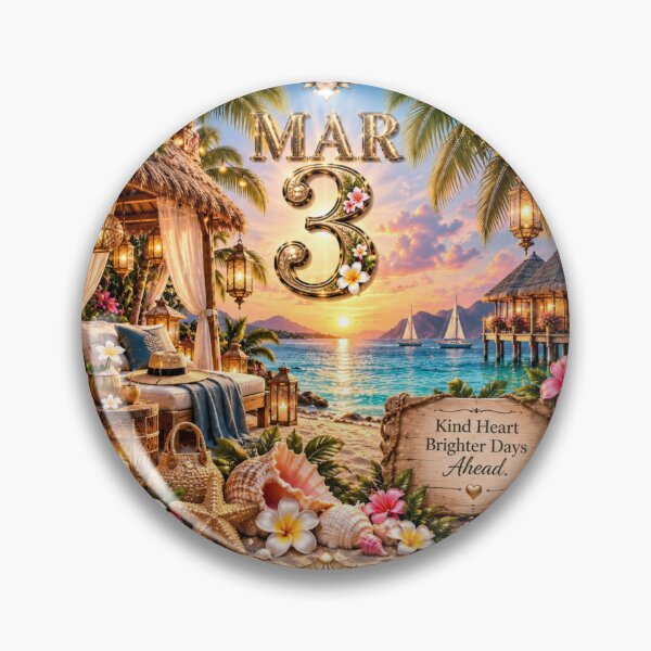 Item preview, March 3 Tropical Island Birthday Design designed and sold by LunaMoments.