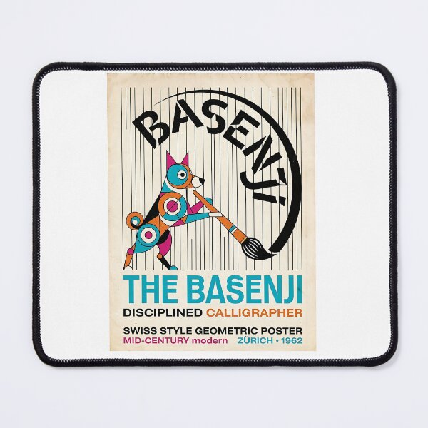 Item preview, Basenji Calligraphy Artist designed and sold by PictoVibe.
