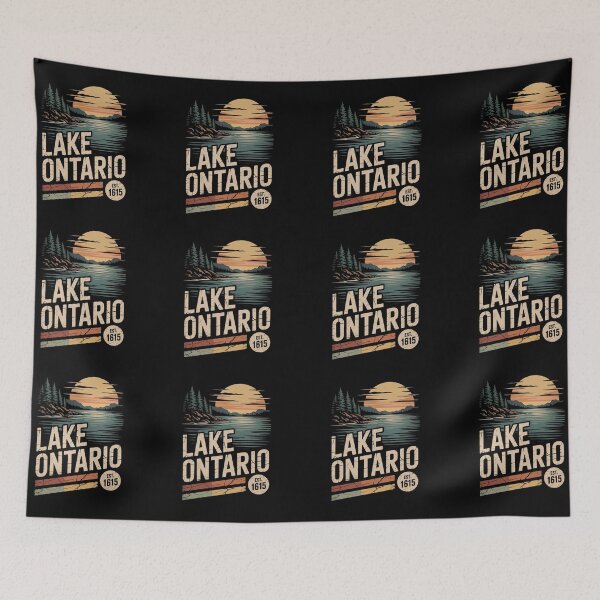 Item preview, Lake Ontario Vintage Sunset, Retro Nature Lake Graphic designed and sold by Zizo-DR44.