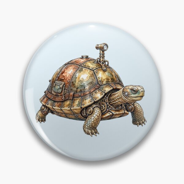Item preview, Steampunk Turtle – Vintage Watercolor Mechanical Tortoise designed and sold by SweetLilith.