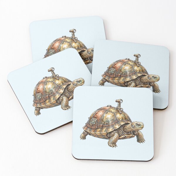 Item preview, Steampunk Turtle – Vintage Watercolor Mechanical Tortoise designed and sold by SweetLilith.