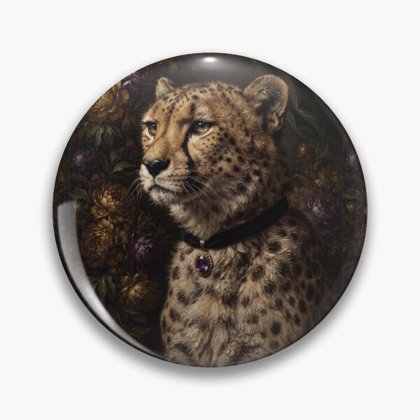 Item preview, Regal Cheetah Portrait with Amethyst Pendant designed and sold by Real Beast Art.
