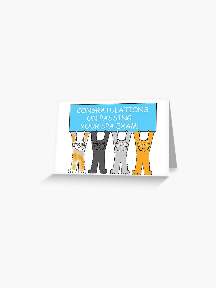 Carte De Vœux Felicitations Pour Votre Reussite A L Examen Cpa Par Katetaylor Redbubble