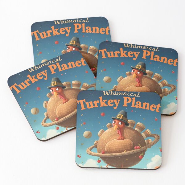 Item preview, Whimsical Turkey Planet: Sci-Fi Thanksgiving Pilgrim Holiday Cartoon designed and sold by VibranPalette.