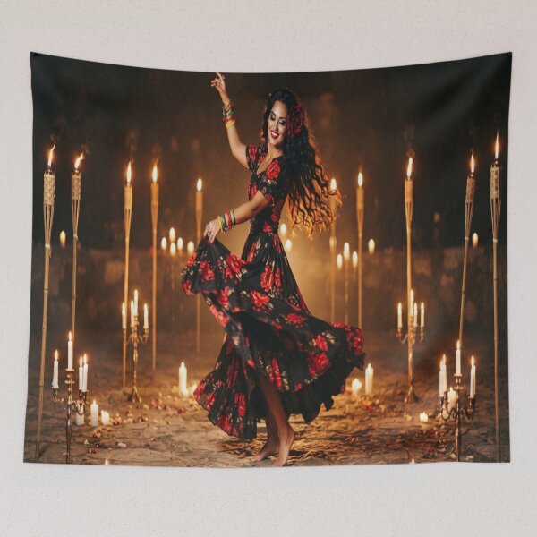 Item preview, Gothic Flamenco Dancer Woman Candles Night Art designed and sold by AfresStudio.