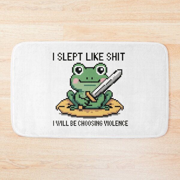 Item preview, Funny Pixel Frog, I Slept Like Shit Frog Gamer Humor designed and sold by Zizo-DR44.