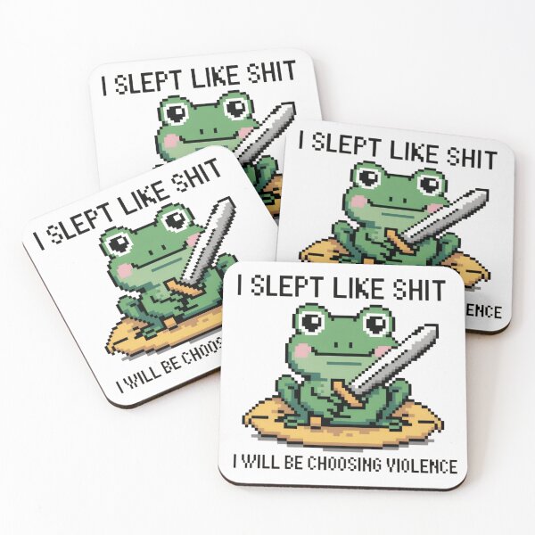 Item preview, Funny Pixel Frog, I Slept Like Shit Frog Gamer Humor designed and sold by Zizo-DR44.