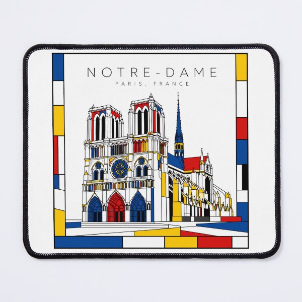 Item preview, Notre-Dame Paris Mondrian Style 3D Poster designed and sold by CMYKStudio.