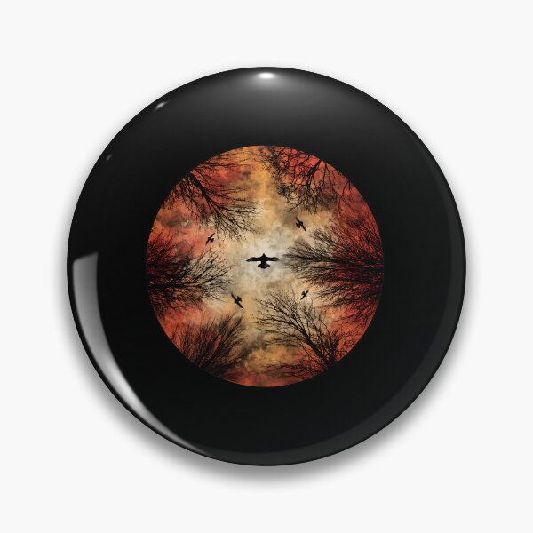 Item preview, Birds Flying Through Bare Branches Circular Sky Art designed and sold by lamercarv.