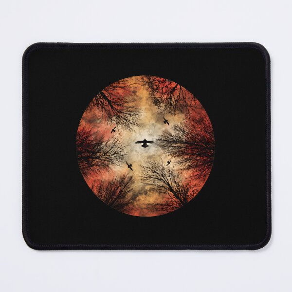 Item preview, Birds Flying Through Bare Branches Circular Sky Art designed and sold by lamercarv.