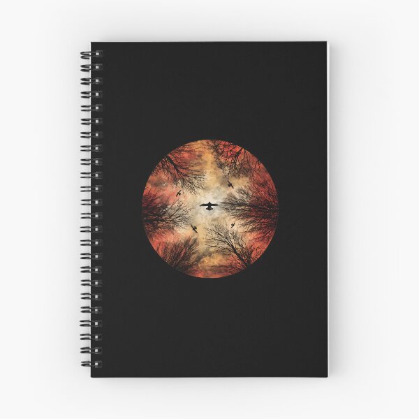 Item preview, Birds Flying Through Bare Branches Circular Sky Art designed and sold by lamercarv.