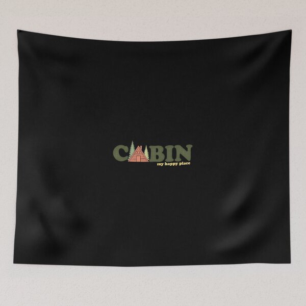 Item preview, Cabin My Happy Place Retro A-Frame Nature designed and sold by helencacu.