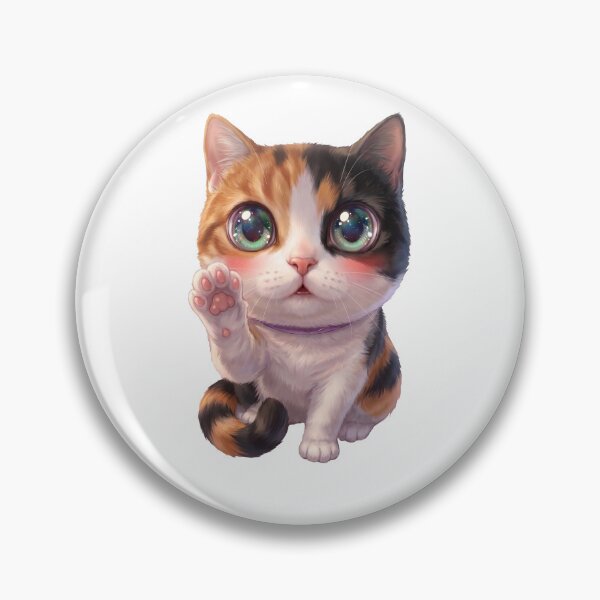 Item preview, Cute Calico Cat High Five – One Paw Up designed and sold by MoqunaDesign.