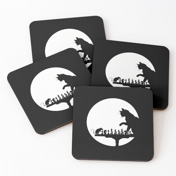 Item preview, Cat and Mouse Play Chess Under the Moon designed and sold by lamercarv.