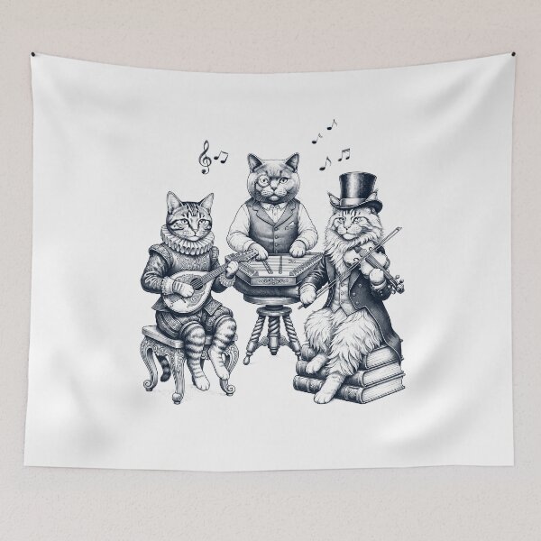 Item preview, Vintage Cat Music Instrument Animal Lover designed and sold by dian-rody-crest.