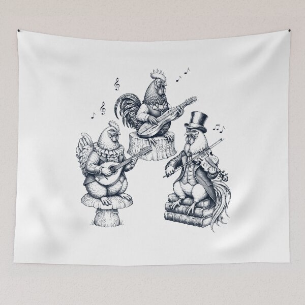 Item preview, Vintage Chicken Music Instrument Animal Lover designed and sold by dian-rody-crest.