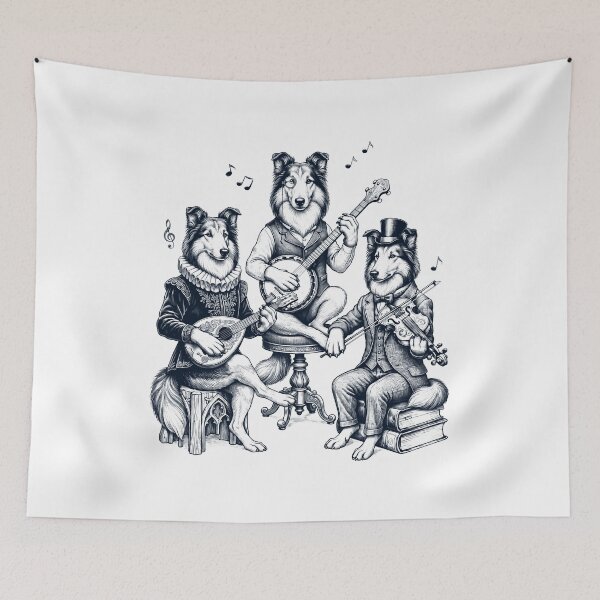 Item preview, Vintage Collie Music Instrument Dog Lover designed and sold by dian-rody-crest.