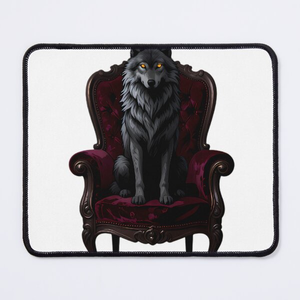 Item preview, Gothic Phantom Timber Wolf Velvet Armchair designed and sold by IllumeInk.
