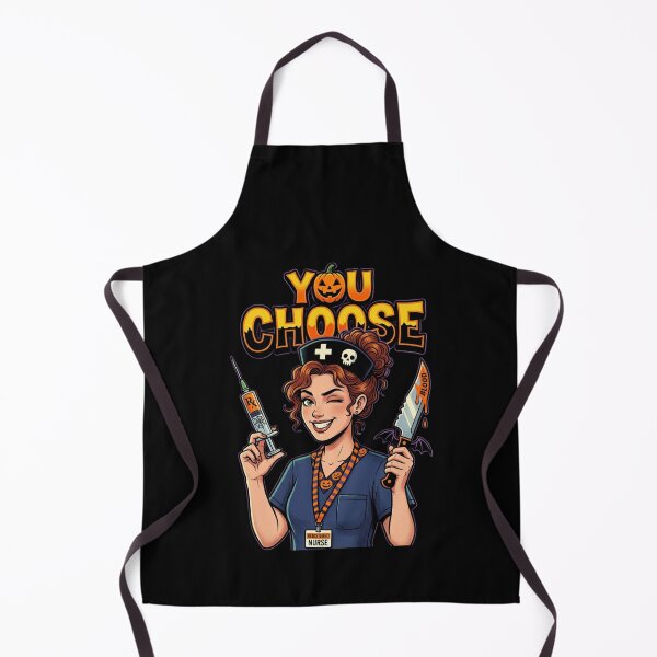 Item preview, Halloween Registered Nurse Funny You Choose Syringe and Bloody Knife Comic Style Nurse Design designed and sold by 519xdesign.