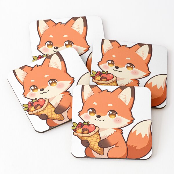 Item preview, Cute Red Fox Kit with Harvest Cornucopia Thanksgiving designed and sold by pumsquare.