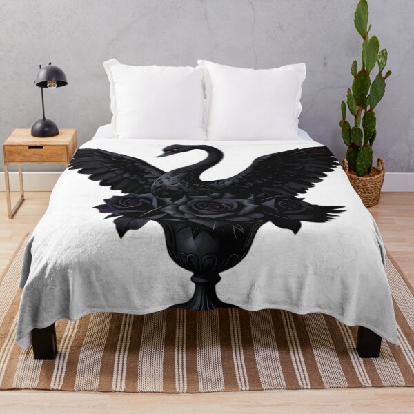 Item preview, Gothic Phantom Black Swan Velvet Rose Chalice designed and sold by IllumeInk.