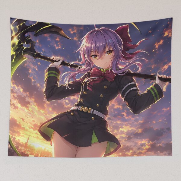 Item preview, Hiiragi Shinoa Seraph Of The End Rooftop Sunset designed and sold by SolenneAzur.