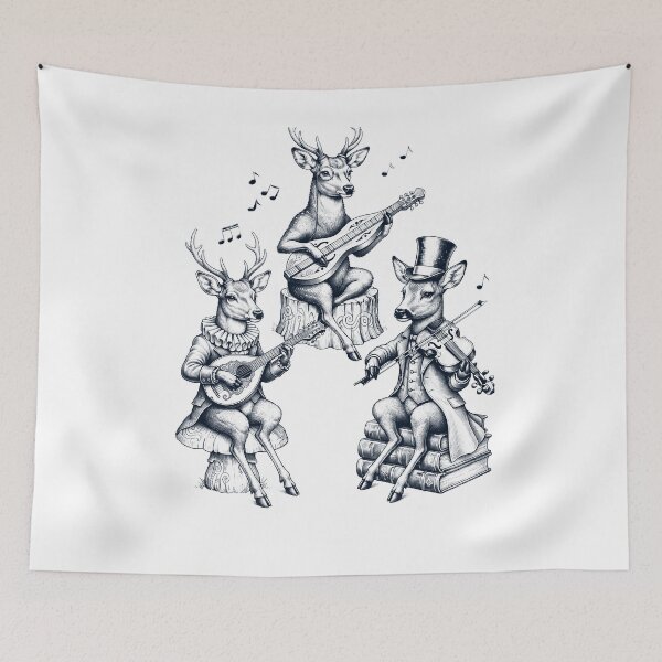 Item preview, Vintage Deer Music Instrument Animal Lover designed and sold by dian-rody-crest.