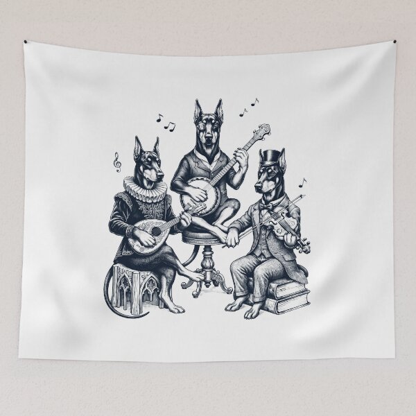 Item preview, Vintage Doberman Pinscher Music Instrument Dog Lover designed and sold by dian-rody-crest.