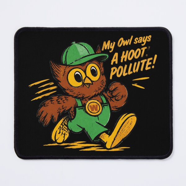 Item preview, Give A Hoot Don't Pollute Retro Smokey Bear Cartoon Owl designed and sold by AvaLawley.