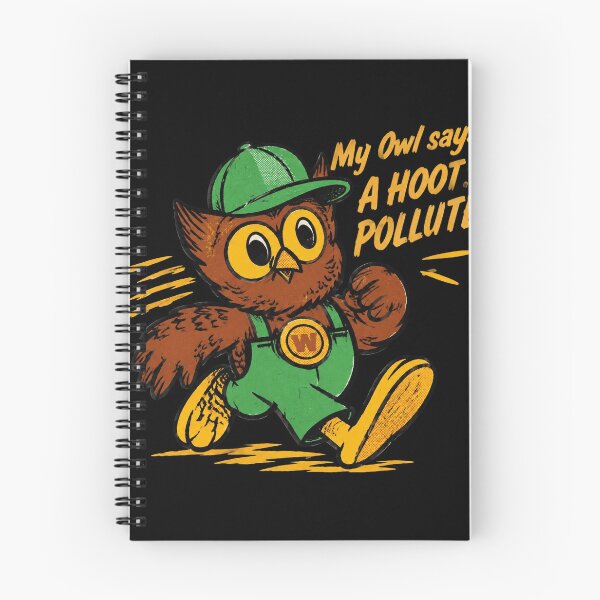 Item preview, Give A Hoot Don't Pollute Retro Smokey Bear Cartoon Owl designed and sold by AvaLawley.