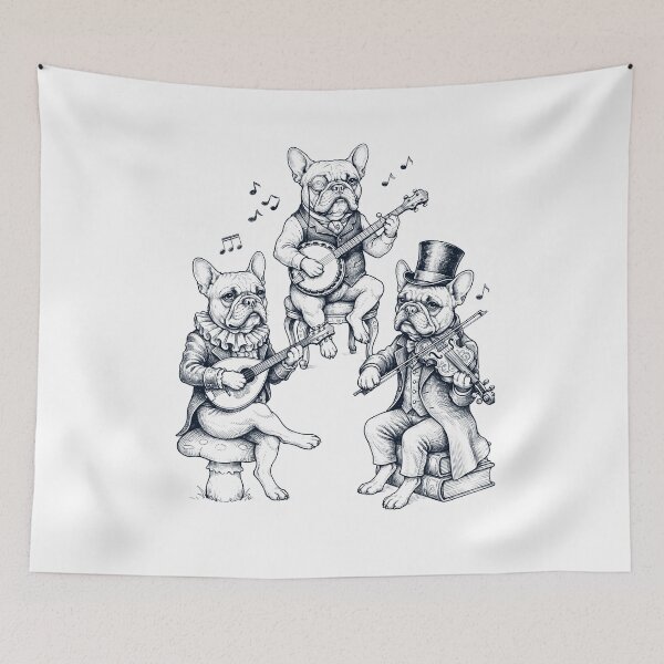 Item preview, Vintage French Bulldog Music Instrument Dog Lover designed and sold by dian-rody-crest.