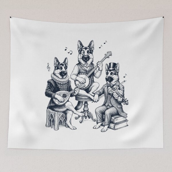 Item preview, Vintage German Shepherd Music Instrument Dog Lover designed and sold by dian-rody-crest.