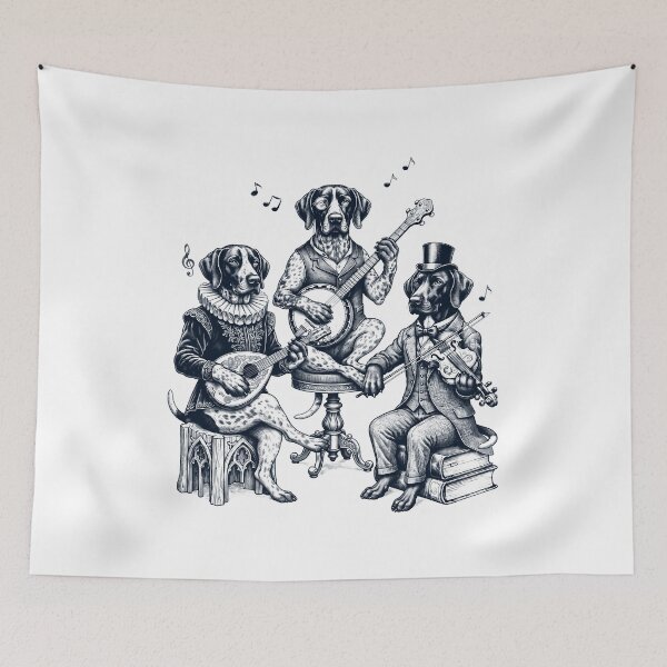 Item preview, Vintage German Shorthaired Pointer Music Instrument Dog Lover designed and sold by dian-rody-crest.