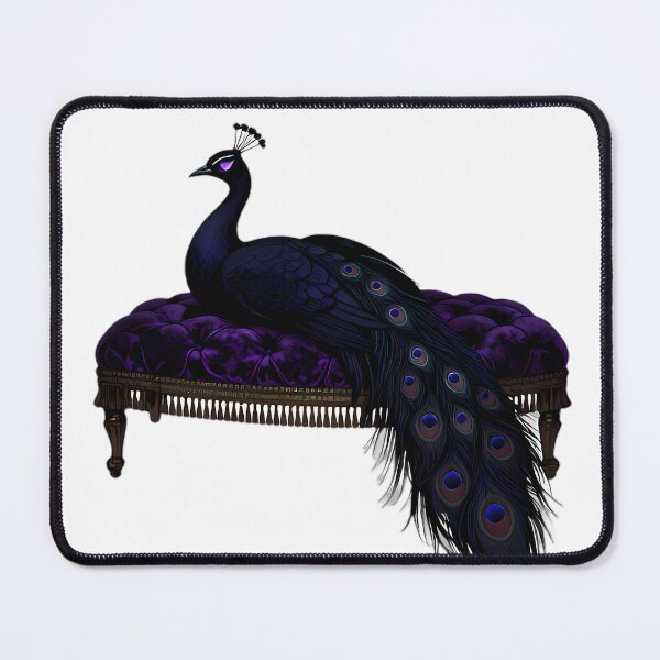 Item preview, Gothic Spectral Peacock Velvet Parlor Cushion designed and sold by IllumeInk.