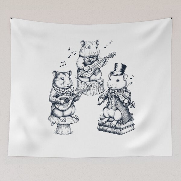 Item preview, Vintage Hamster Music Instrument Animal Lover designed and sold by dian-rody-crest.