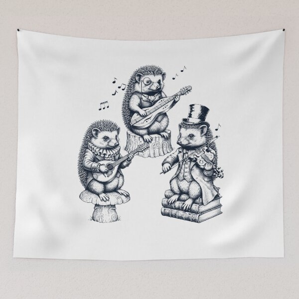 Item preview, Vintage Hedgehog Music Instrument Animal Lover designed and sold by dian-rody-crest.