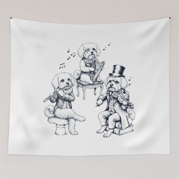 Item preview, Vintage Maltese Music Instrument Dog Lover designed and sold by dian-rody-crest.
