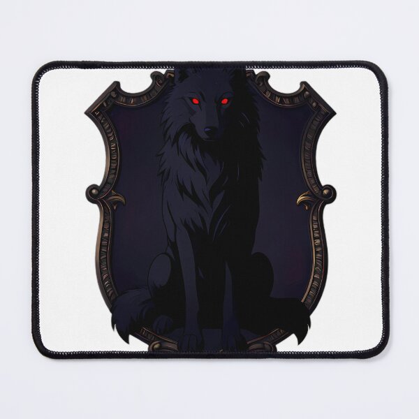 Item preview, Gothic Spectral Black Wolf Carved Shield Crest designed and sold by IllumeInk.