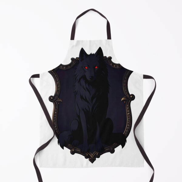 Item preview, Gothic Spectral Black Wolf Carved Shield Crest designed and sold by IllumeInk.