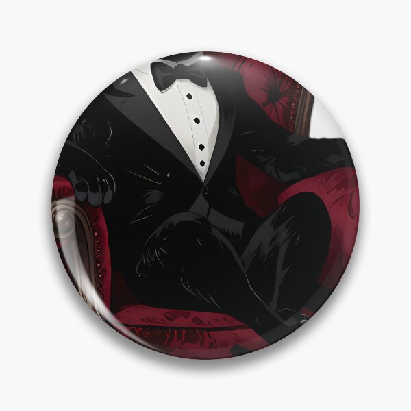Item preview, Gothic Phantom Tuxedo Cat Velvet Armchair designed and sold by IllumeInk.