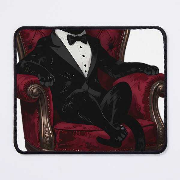 Item preview, Gothic Phantom Tuxedo Cat Velvet Armchair designed and sold by IllumeInk.