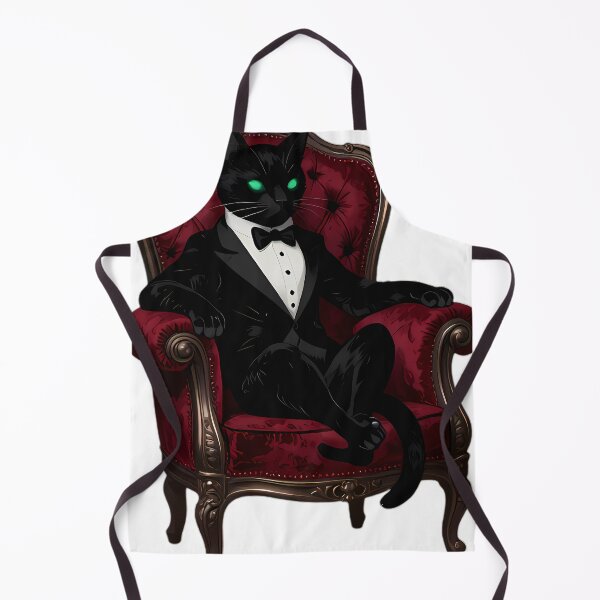 Item preview, Gothic Phantom Tuxedo Cat Velvet Armchair designed and sold by IllumeInk.